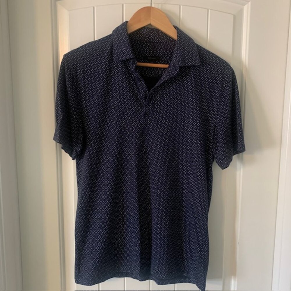 RW&CO. Men's Essential City Polo xs navy with white pattern